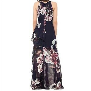 Navy blue Betsy Adam flower dress size 4